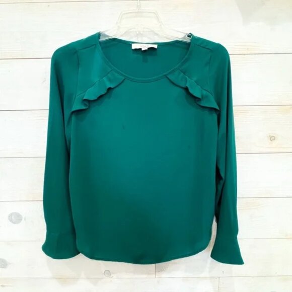 Loft flowy chiffon ruffle flounce top - Picture 2 of 6